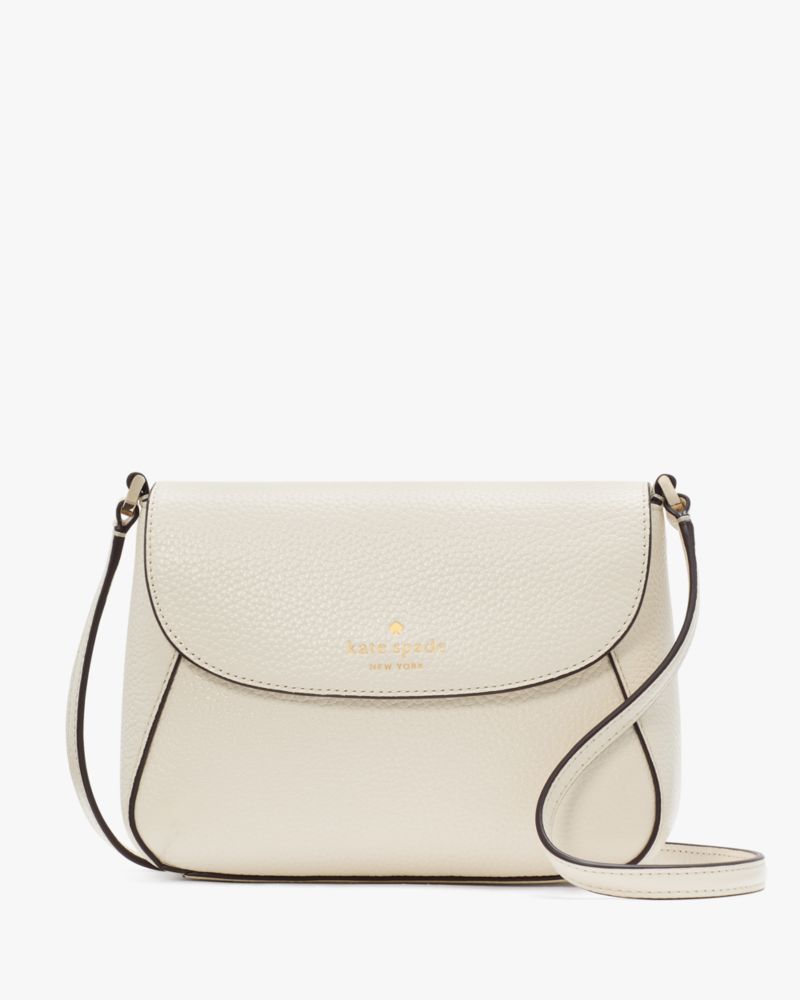 Kate Spade,Monica Small Flap Crossbody,Lining Leather,Crossbody,Logo,Word Embellishment,Piping,Lined,Casual,