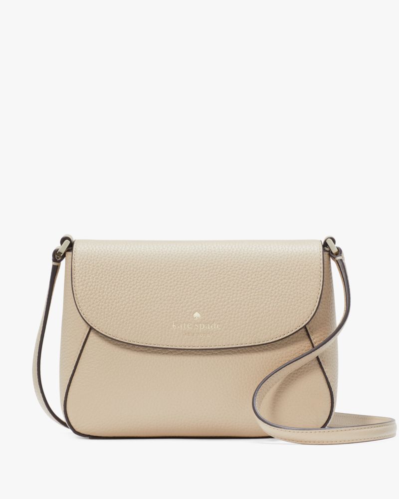 Kate Spade,Monica Small Flap Crossbody,Lining Leather,Crossbody,Logo,Word Embellishment,Piping,Lined,Casual,