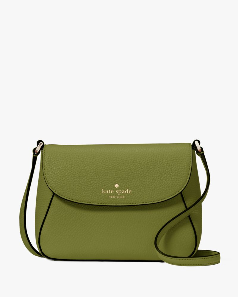 Kate Spade,Monica Small Flap Crossbody,Lining Leather,Crossbody,Logo,Word Embellishment,Piping,Lined,Casual,