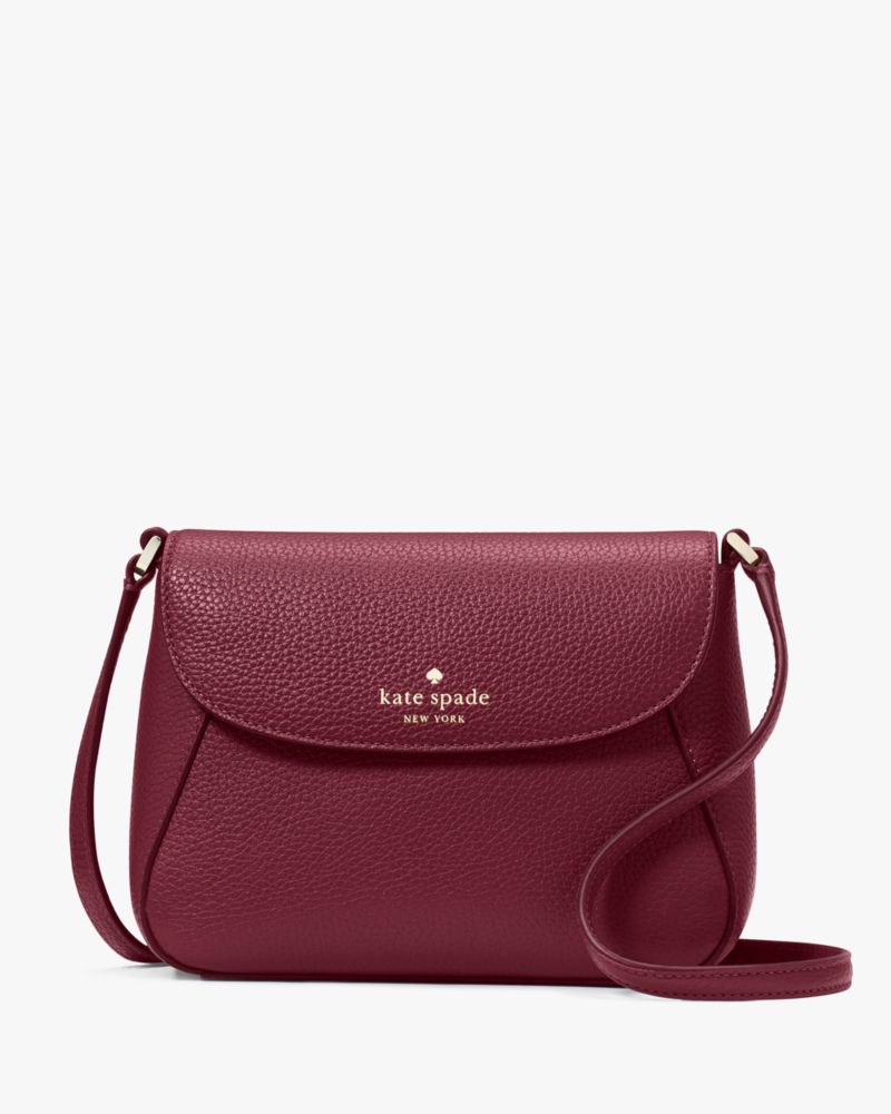 Kate Spade,Monica Small Flap Crossbody,Lining Leather,Crossbody,Logo,Word Embellishment,Piping,Lined,Casual,