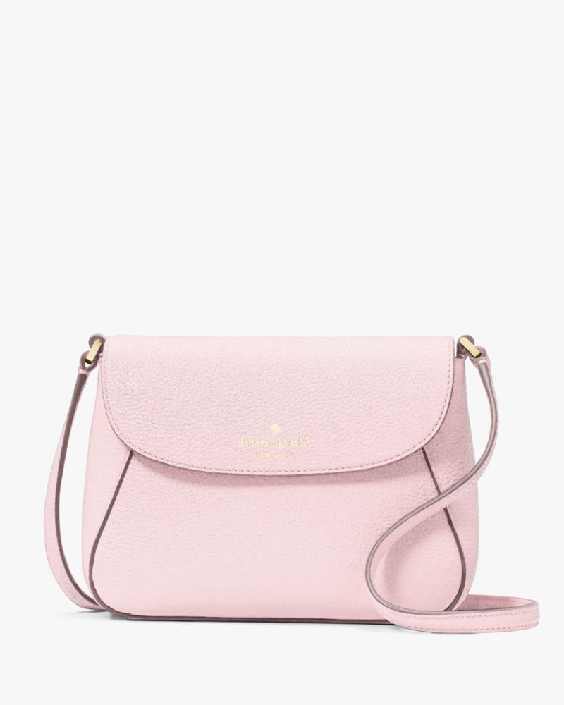 Kate Spade,Monica Small Flap Crossbody,Lining Leather,Crossbody,Logo,Word Embellishment,Piping,Lined,Casual,