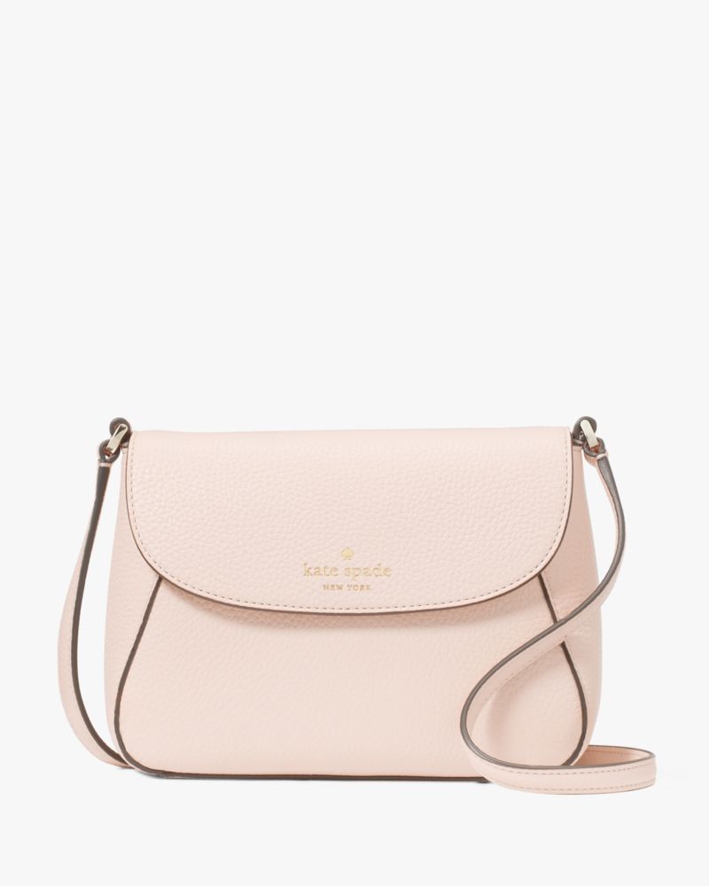 Kate Spade,Monica Small Flap Crossbody,Lining Leather,Crossbody,Piping,Logo,Word Embellishment,Lined,Casual,Pink