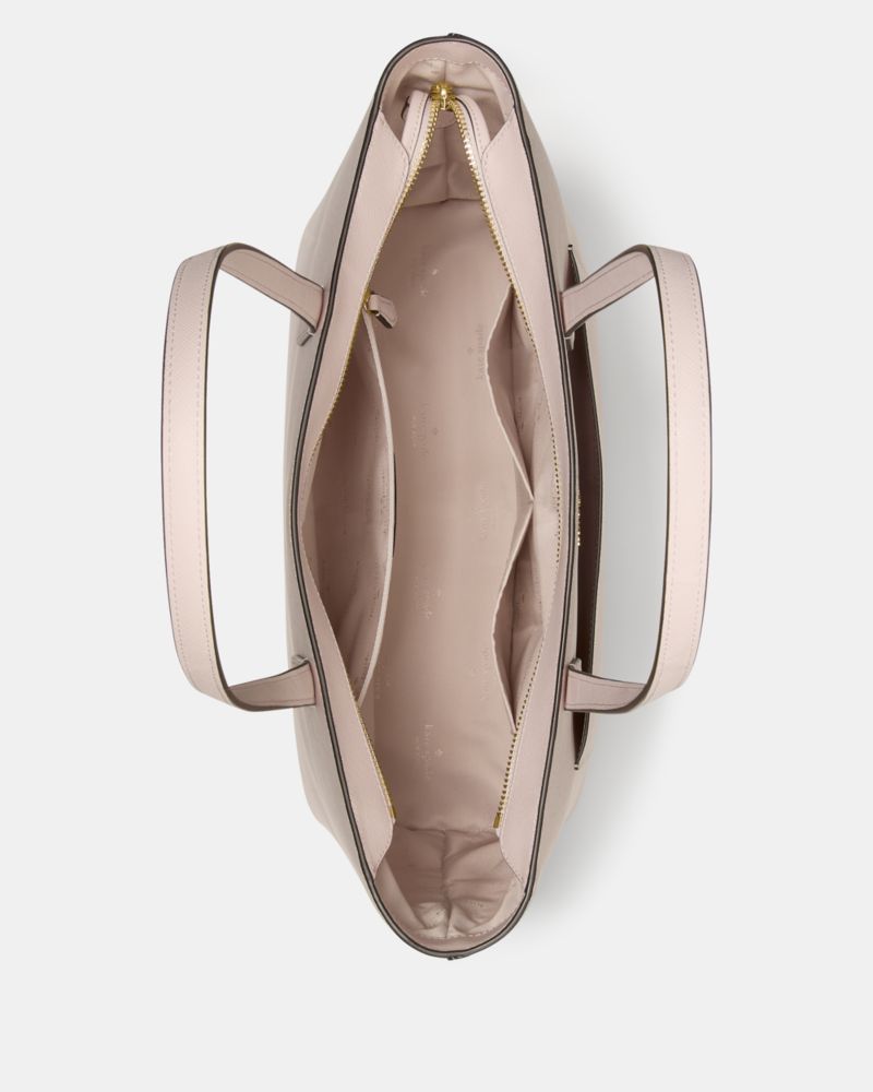 Kate Spade,Staci Large Tote Set,Tote,Pouch,PVC,Logo,Metal,Lined,Casual,Pink