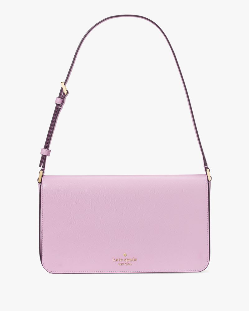 Kate Spade,Staci Flap Shoulder Bag,Berry Cream