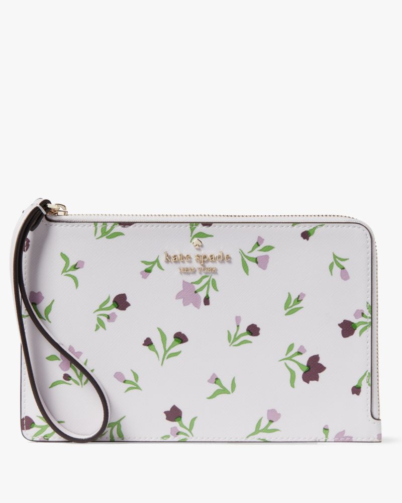 Kate Spade,Staci Graceful Floral Ditsy Medium L-Zip Wristlet,