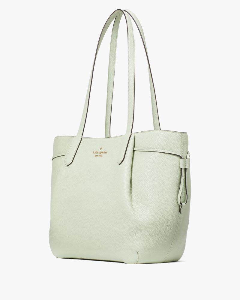 Kate Spade,Dumpling Tote,Lining Leather,Tote,Pleats,Metal,Logo,Lined,Casual,