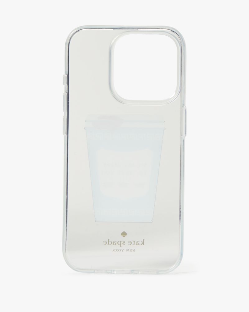 Kate Spade,Coffee Break iPhone 15 Pro Case,Clear