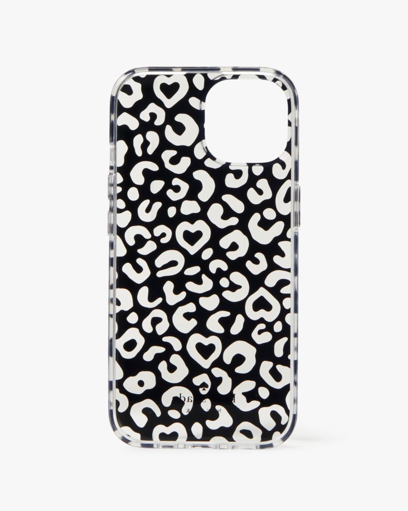Graphic Leopard Heart Printed I Phone 15 Case | Kate Spade Outlet
