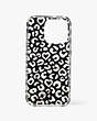 Kate Spade,Graphic Leopard Heart Printed iPhone 15 Pro Case,Clear