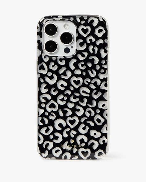 Graphic Leopard Heart Printed iPhone 15 Pro Max Case