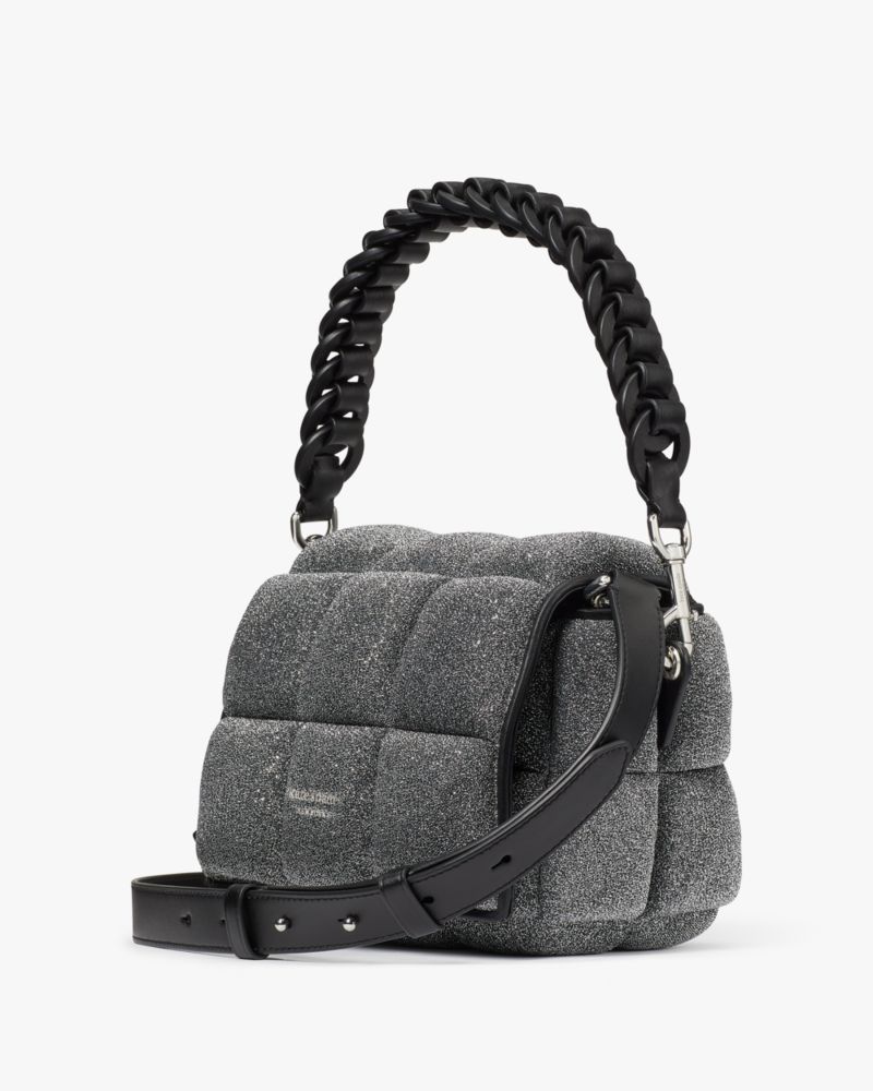 Kate Spade,Boxxy Metallic Crossbody,Gray