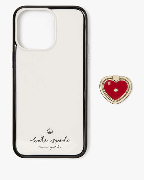 Kate Spade,Heart Stability Ring and Case iPhone 15 Pro Max,Multi