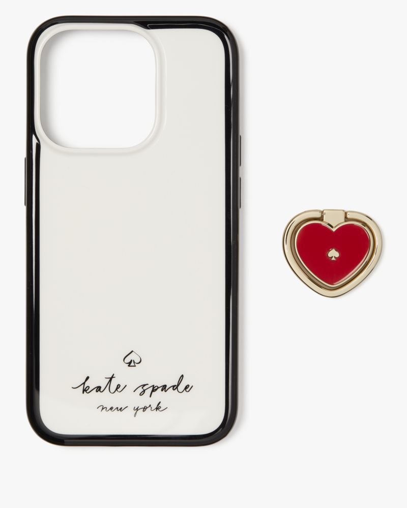 Kate Spade,Heart Stability Ring and Case iPhone 15 Pro,Multi