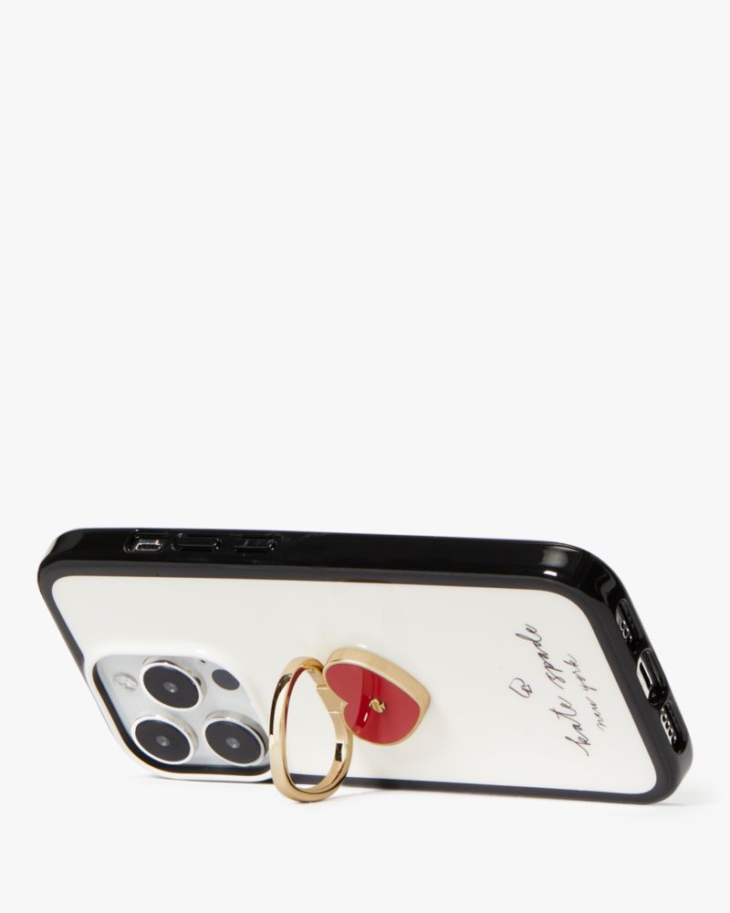 Kate Spade,Heart Stability Ring And Case iPhone 15 Pro,