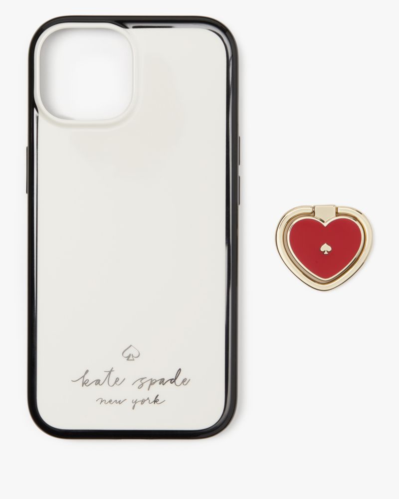 Kate Spade,Heart Stability Ring and Case iPhone 15,