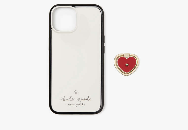 Kate Spade,Heart Stability Ring and Case iPhone 15,Multi image number 0