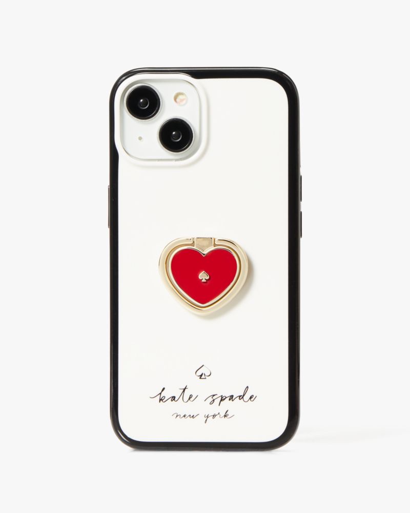 Kate Spade,Heart Stability Ring and Case iPhone 15,