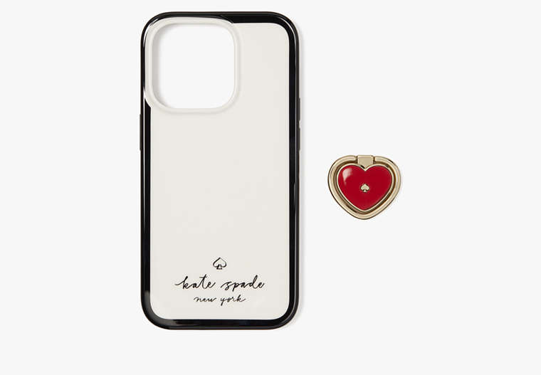 Kate Spade, Heart Stability Ring and Case iPhone 14 Pro Max,Multi image number 0