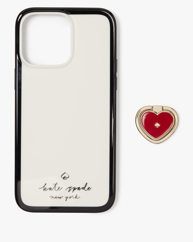 Kate Spade, Heart Stability Ring and Case iPhone 14 Pro,