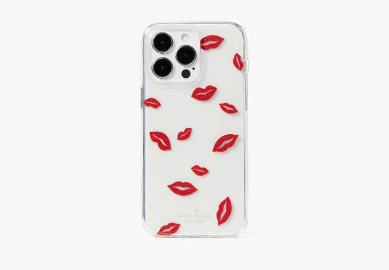 Kate Spade,Lip Toss Printed iPhone 15 Pro Max Case,Clear image number 0