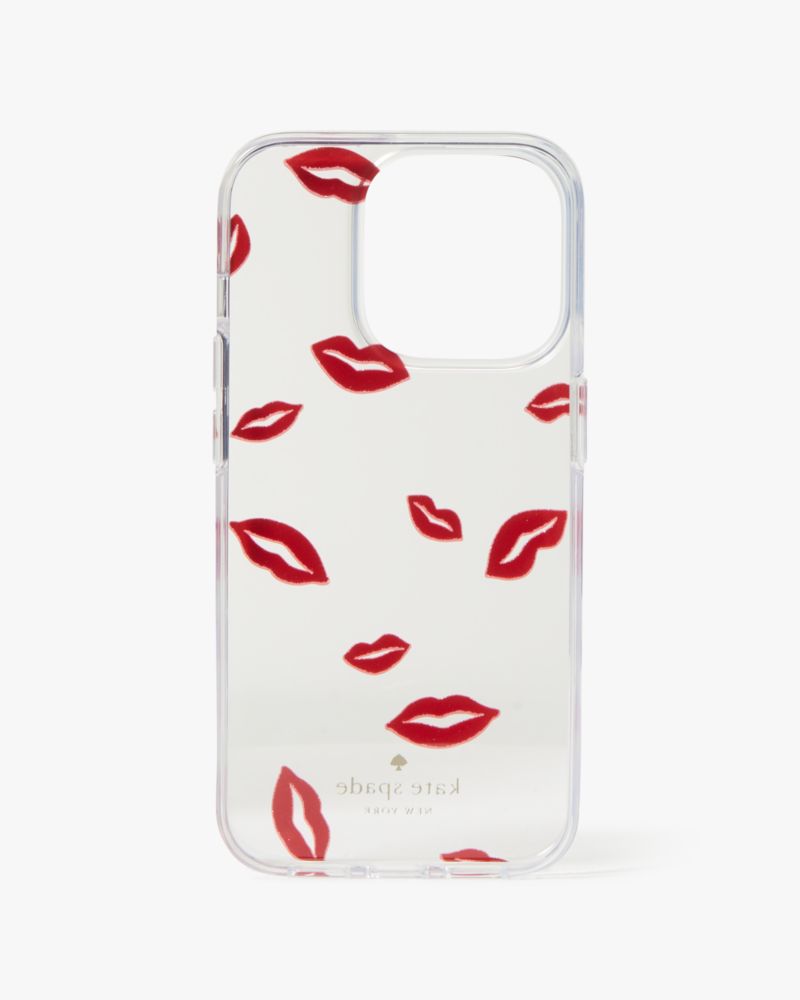 Kate Spade,Lip Toss Printed iPhone 15 Pro Case,