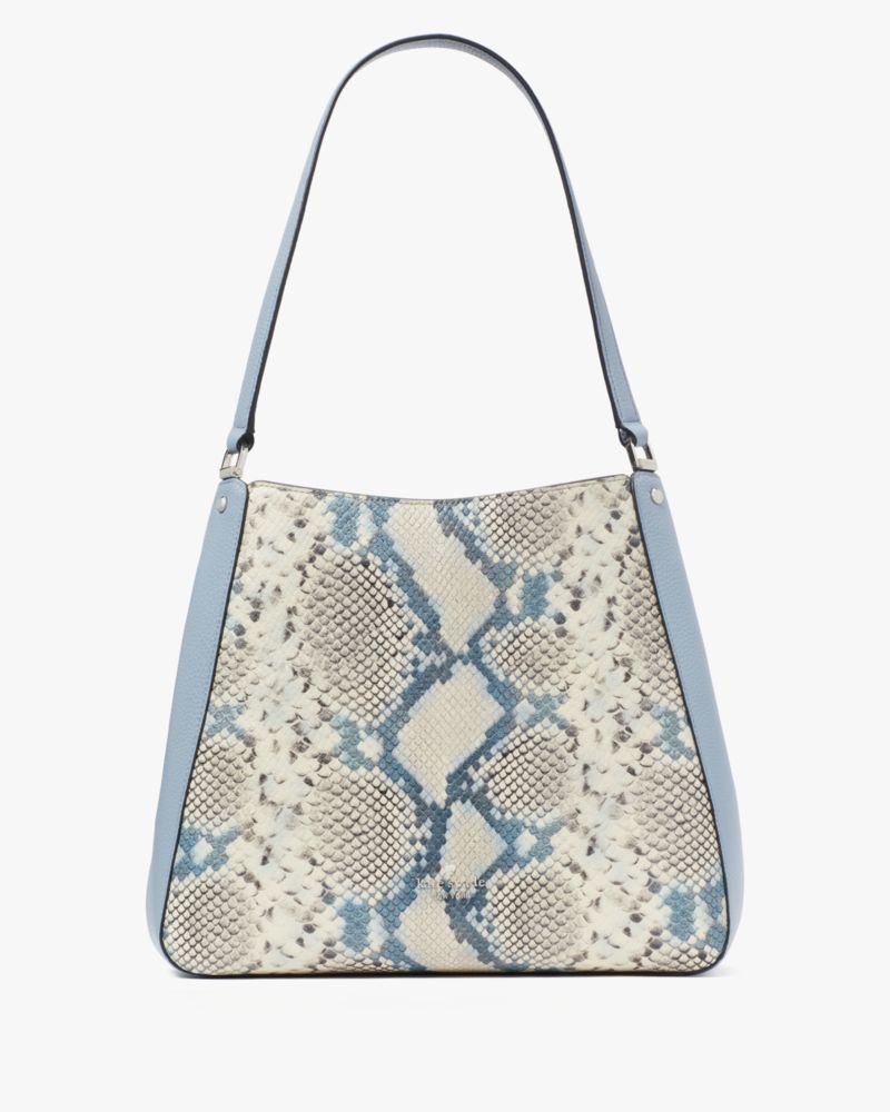 Leila Snake Embossed Medium Triple Compartment Shoulder Bag | Kate 