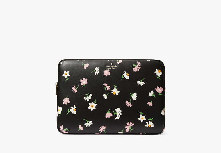 Kate Spade,Floral Waltz Printed Floral Waltz Laptop Sleeve,Black Multi image number 0