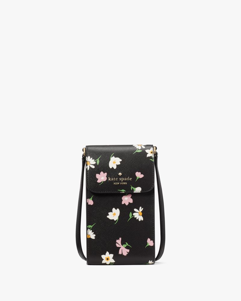 Kate Spade,Madison Floral Waltz North South Crossbody,Black Multi