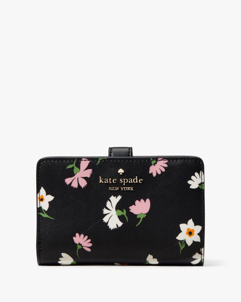 Madison Floral Waltz Medium Compact Bifold Wallet | Kate Spade Outlet