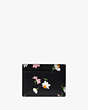 Kate Spade,Madison Floral Waltz Small Slim Card Holder,Black Multi