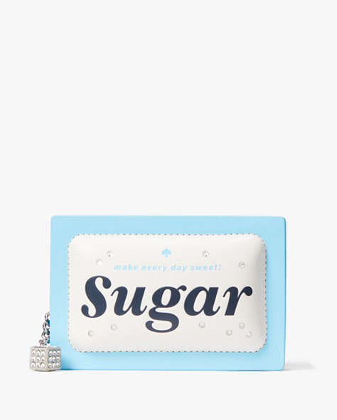 Kate Spade,Coffee Break 3D Sugar Packet Small Card Holder,Cream Multi