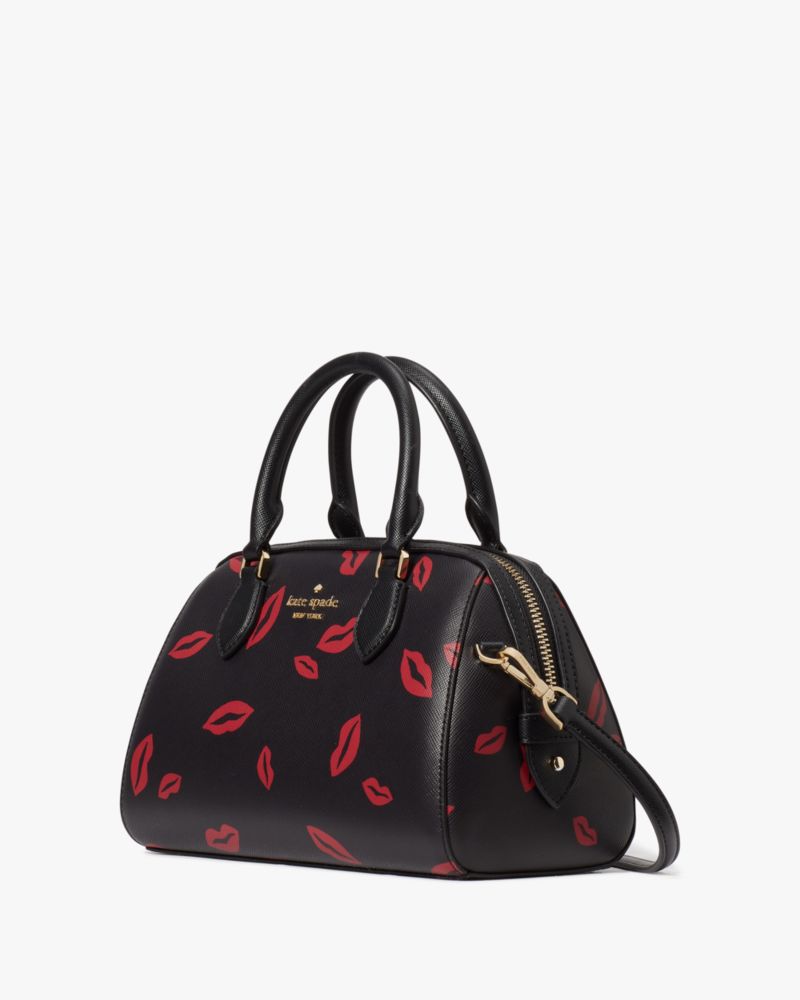 Kate Spade,Madison Lip Toss Duffle Crossbody,Black Multi