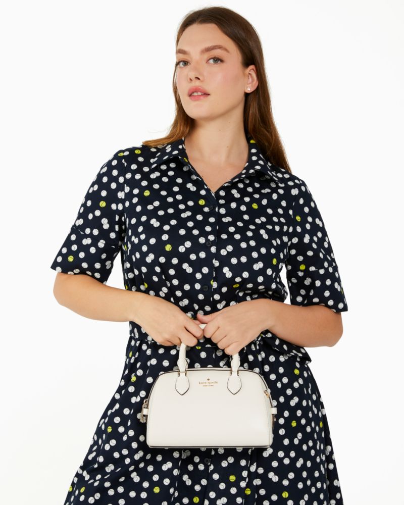 Kate Spade,Madison Saffiano Leather Duffle Crossbody,Meringue