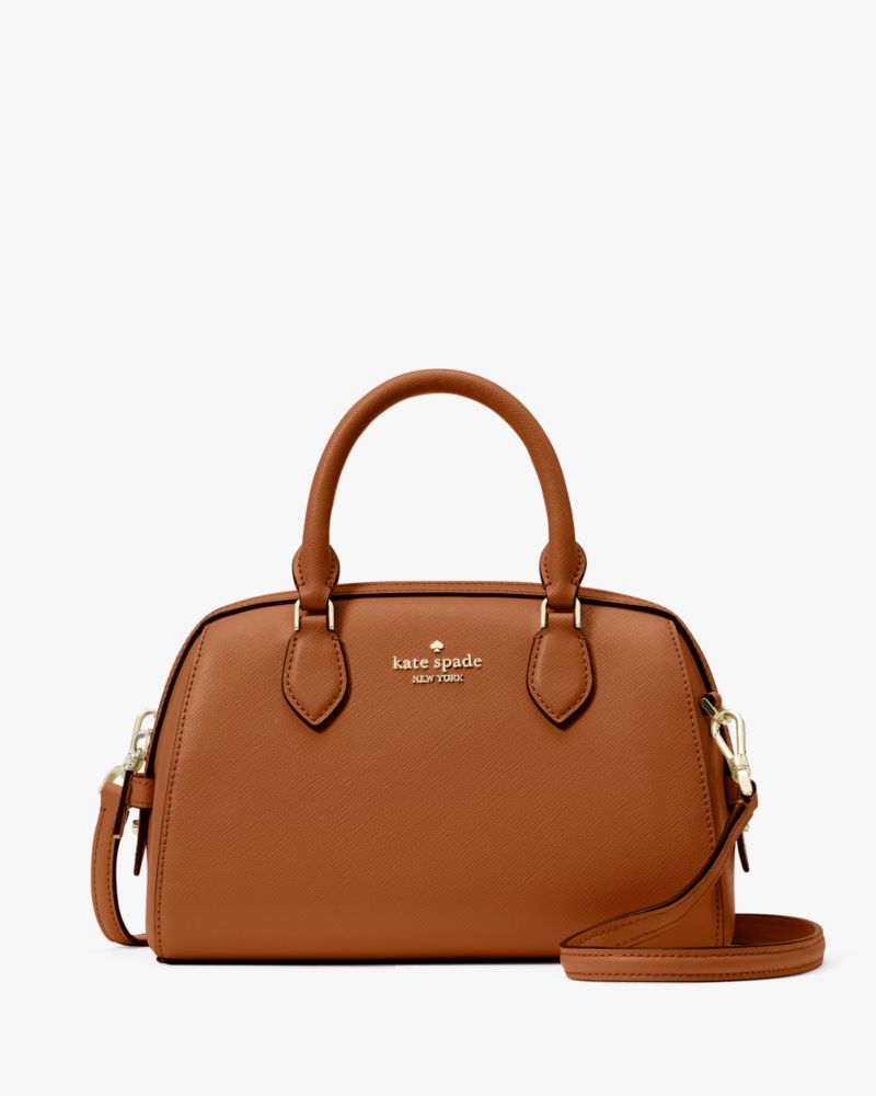 Kate Spade,Madison Saffiano Leather Duffle Crossbody,Lining Leather,Crossbody,Logo,Metal,Lined,Work,