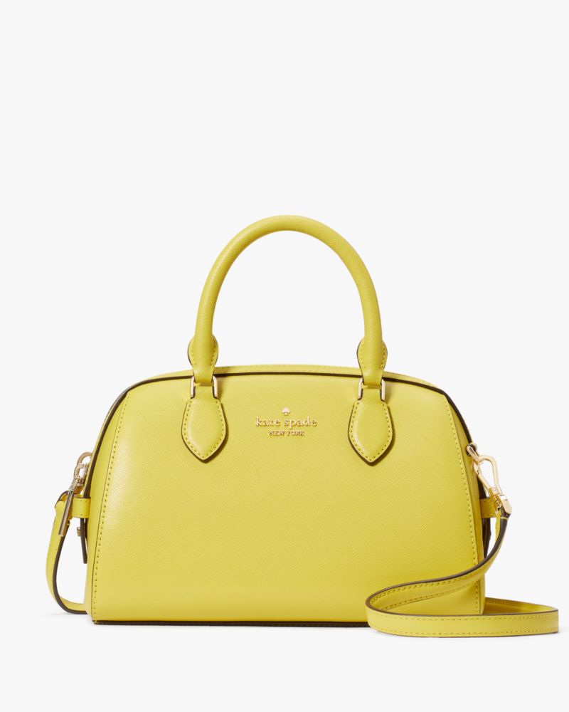 Kate Spade,Madison Saffiano Leather Duffle Crossbody,Lime Slice