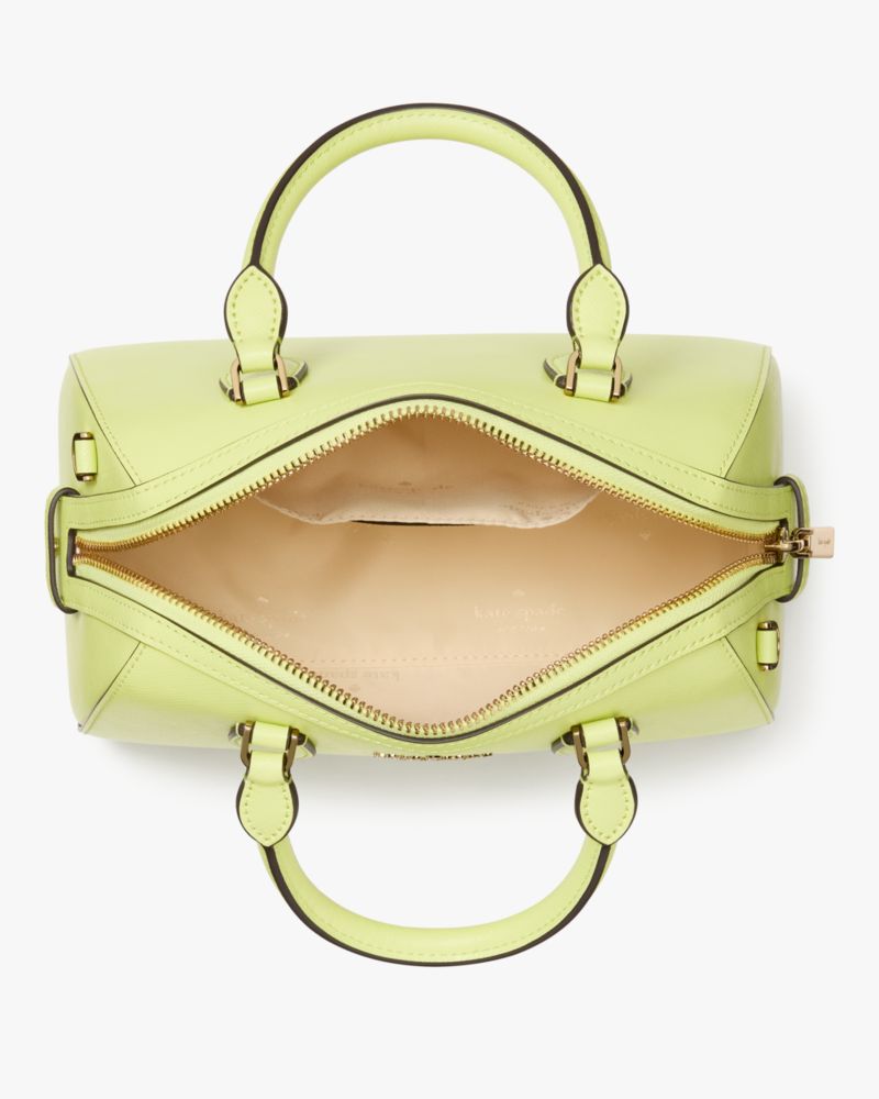 Kate Spade,Madison Small Dolly Duffle Crossbody Bag,Lining Leather,Crossbody,Metal,Logo,Lined,Work,Green