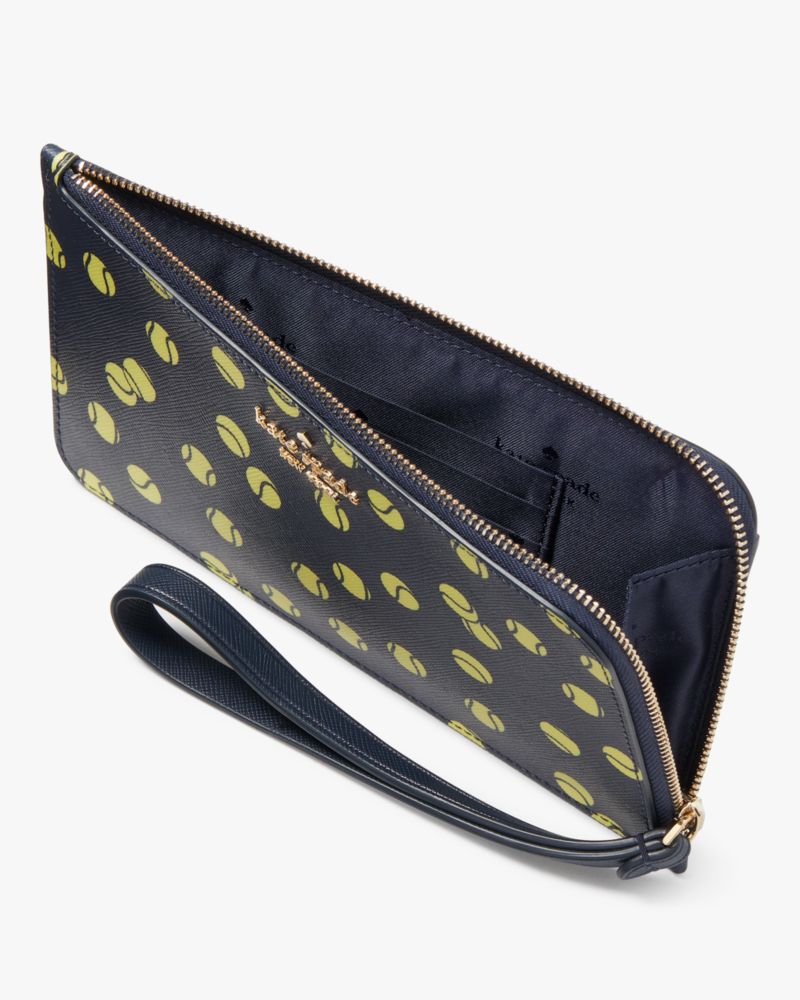 Kate Spade,Lucy Tennis Toss Medium L-Zip Wristlet,Blazer Blue Multi