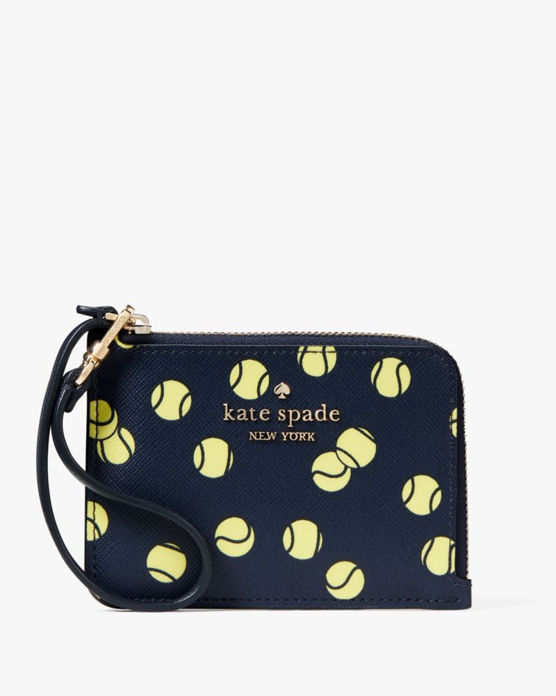 Kate Spade,テニス トス プリント スモール カード ホルダー リスレット,財布小物,ブレザーブルーマルチ