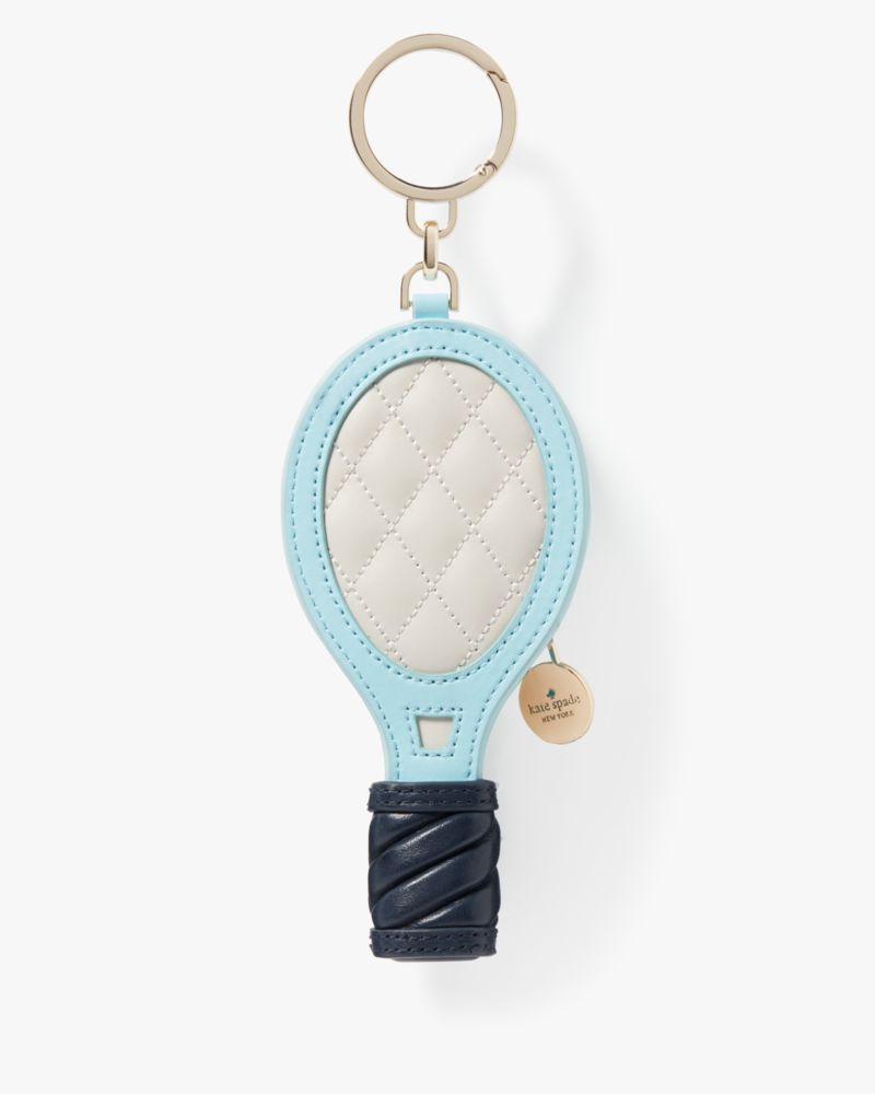 Kate Spade,Grand Slam Small 3D Tennis Racquet Coin Purse,Blue Multicolor