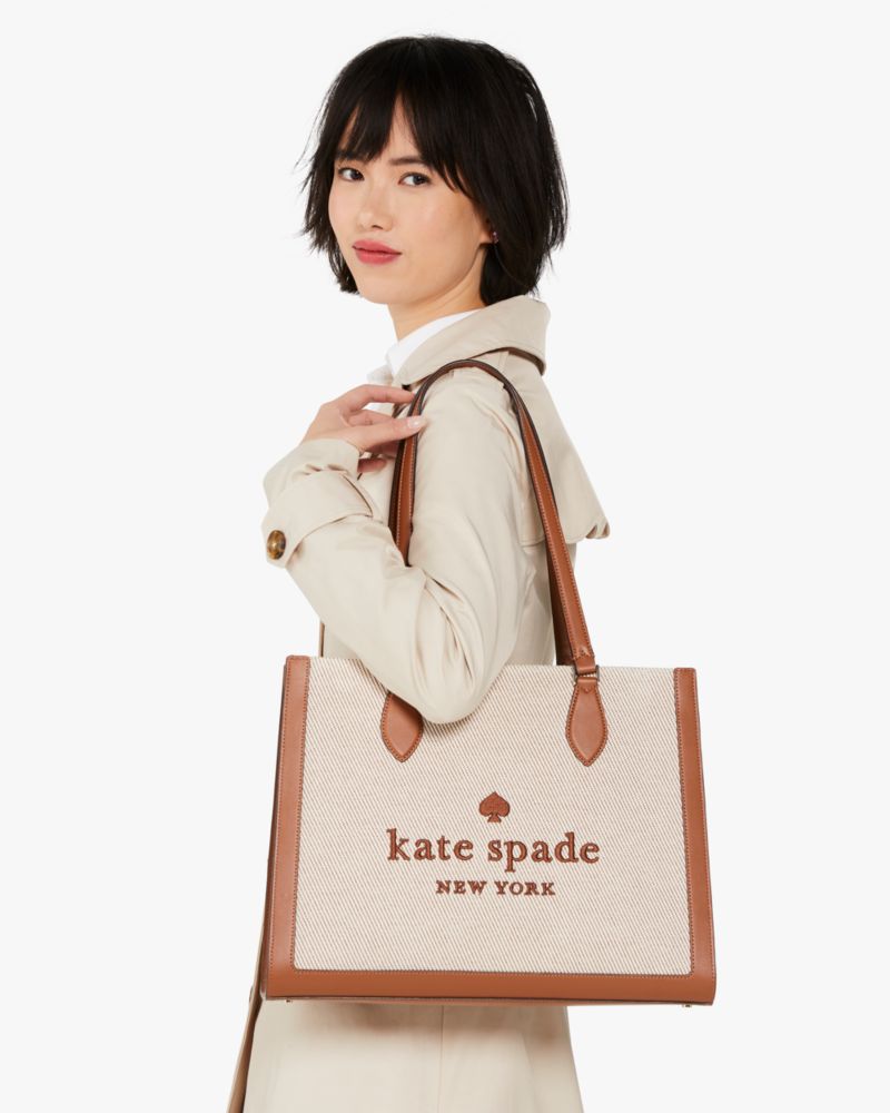 Kate Spade,エリー キャンバス ラージ トート,バッグ,ウォームジンジャーブレッド