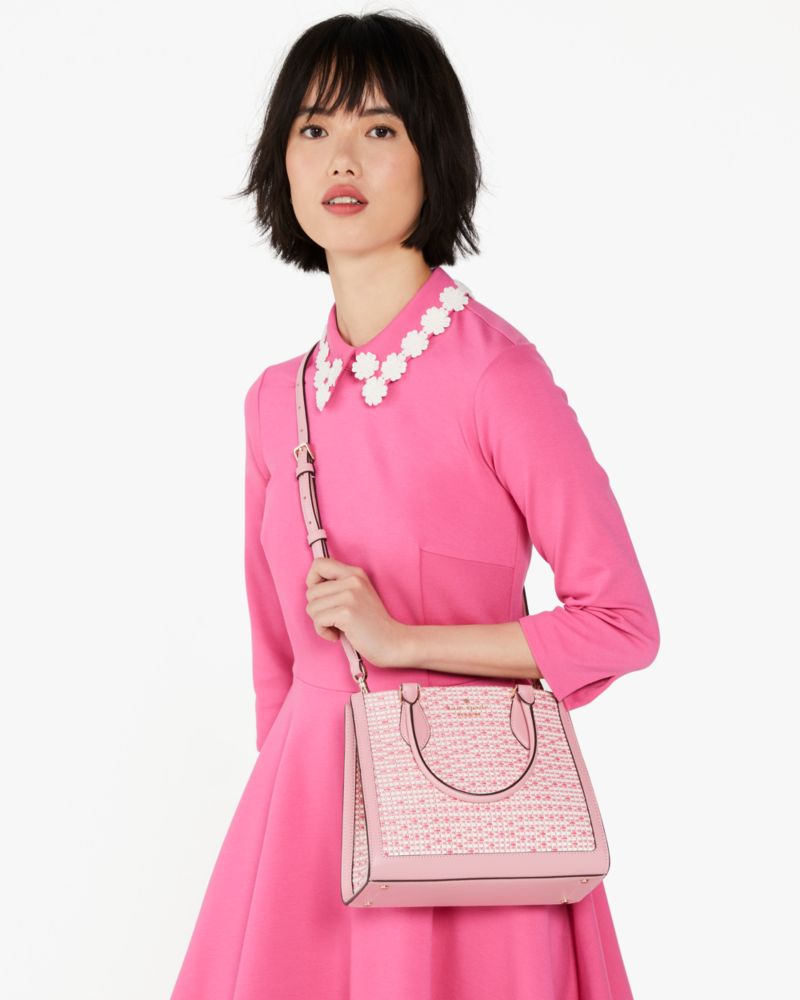 Kate Spade,エリー ストロー ツイード スモール トート,バッグ,ブライト カーネーション