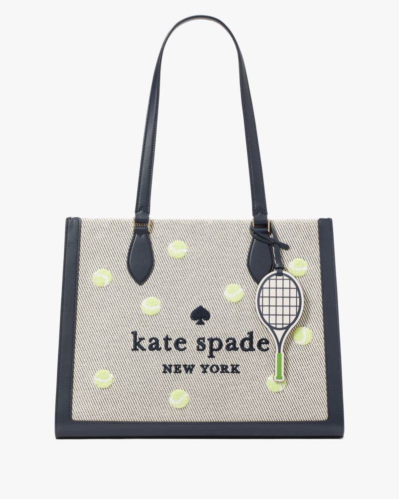 Kate Spade,Ellie Grand Slam Large Tote,Lining Leather,Tote,Piping,Lined,Casual,Multi Color