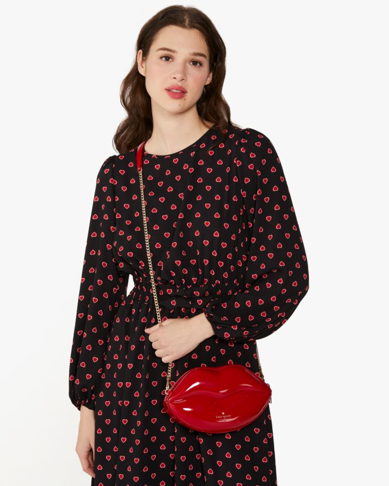 Kate Spade,Mwah 3D Lip Crossbody,Candied Cherry