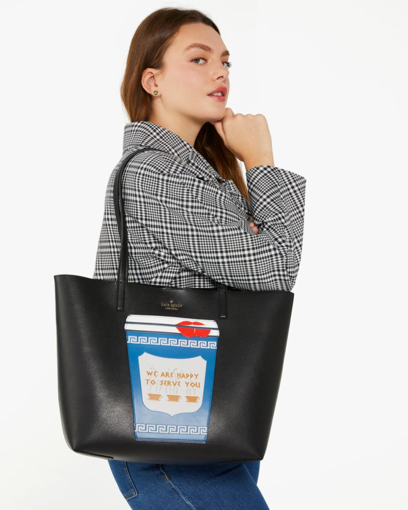 Kate Spade,Coffee Break Tote,Black Multi