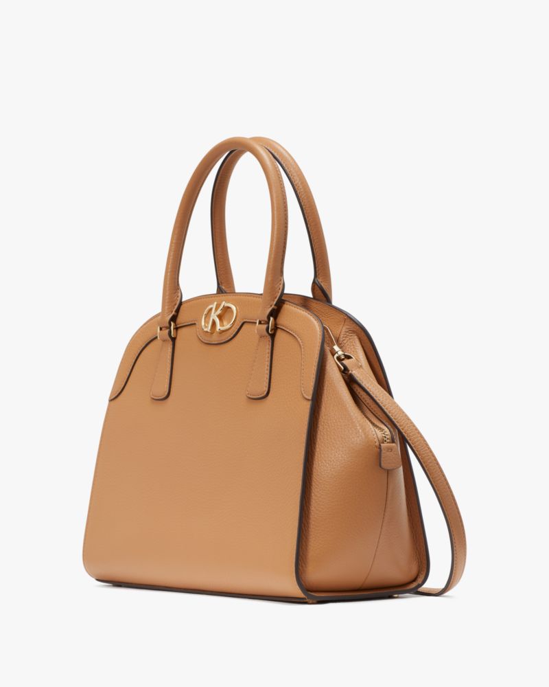 Kate Spade,Kyla Large Satchel,Lining Leather,Satchel,Logo,Metal,Lined,Casual,