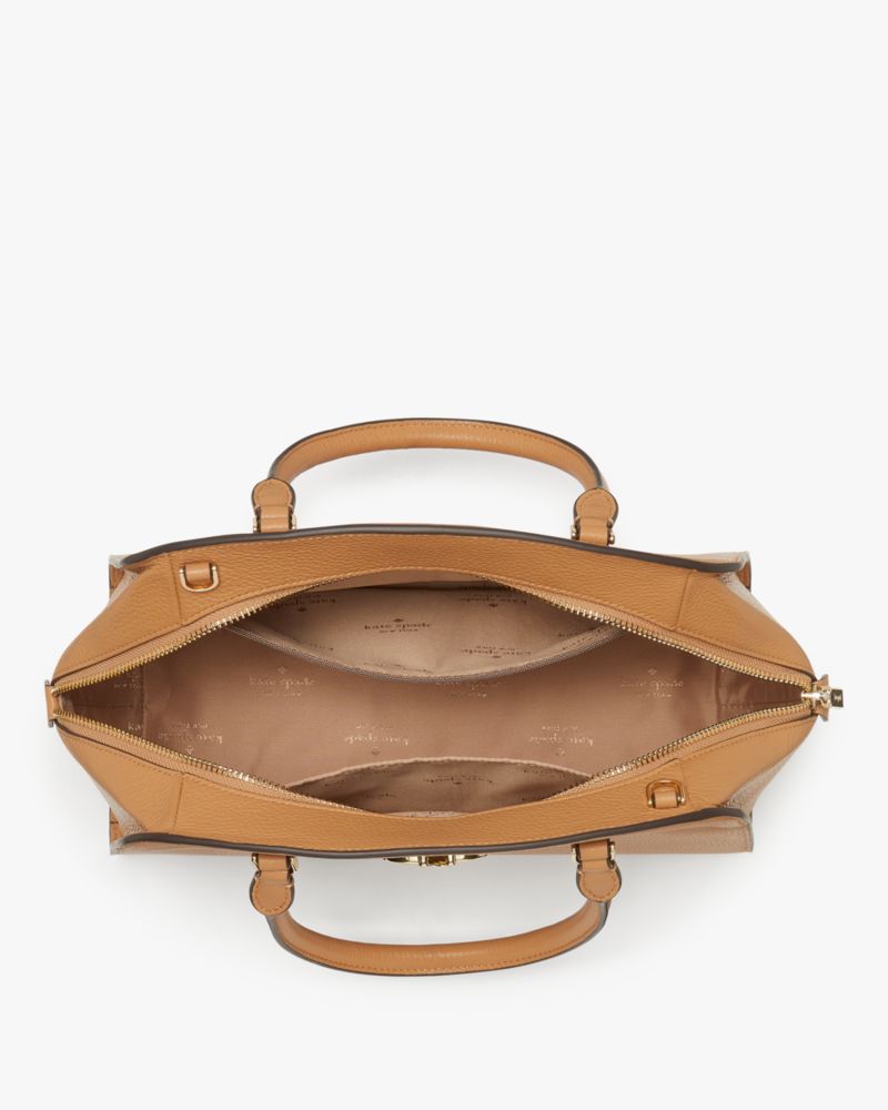 Kate Spade,Kyla Large Satchel,Lining Leather,Satchel,Logo,Metal,Lined,Casual,