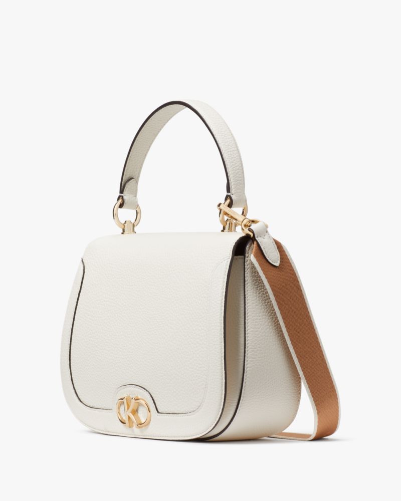 ホワイトハンドバッグ ストライプストラップ付き CEDAR STREET SMALL HAYDEN シダーストリート スモールヘイデン
