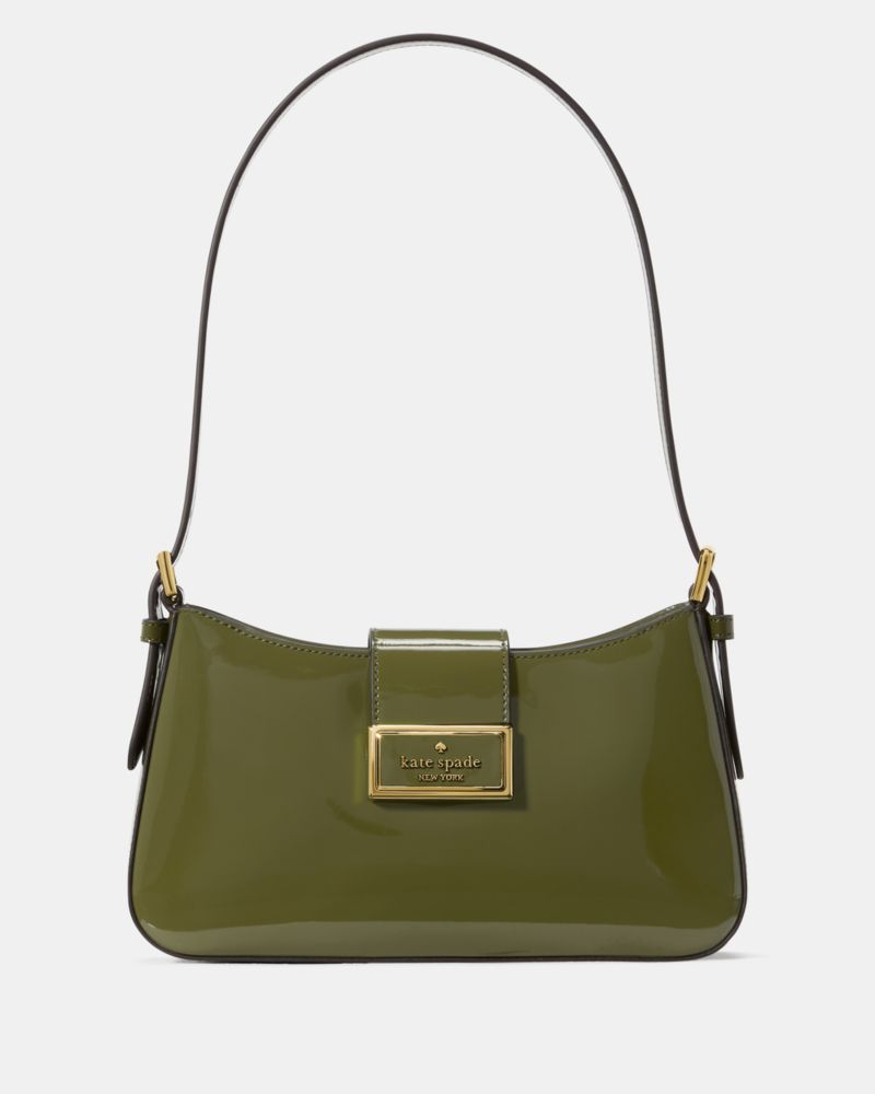 Kate Spade,Reegan Patent Fabric Small Shoulder Bag,Shoulder Bag,Metal,Logo,Day Party,