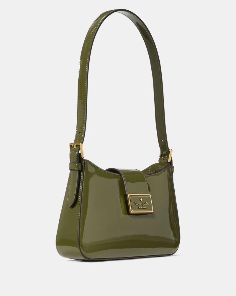 Kate Spade,Reegan Patent Fabric Small Shoulder Bag,Shoulder Bag,Metal,Logo,Day Party,