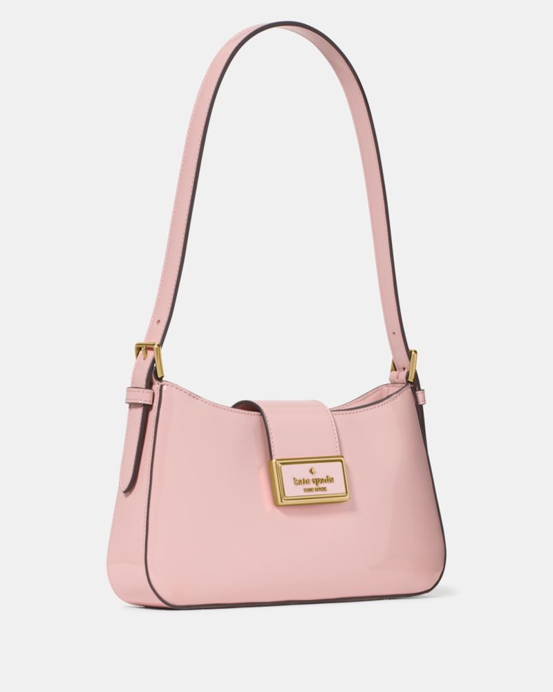 Kate Spade,Reegan Patent Fabric Small Shoulder Bag,Shoulder Bag,Metal,Logo,Day Party,Pink